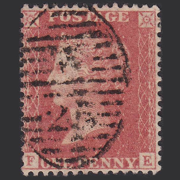 GB QV 1857 1d Pale Rose (Plate 48) SG39-C10(3) FE FU London D&S W25