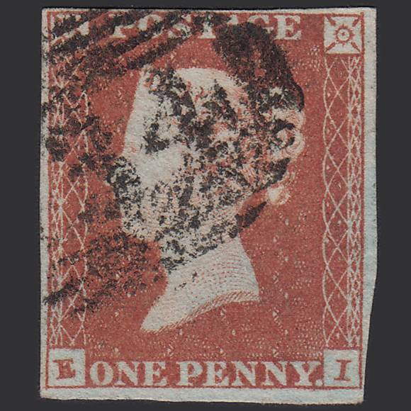 GB QV 1841 1d Red-brown (Plate 90) SG8-B1(1) EI FU Bristol 134