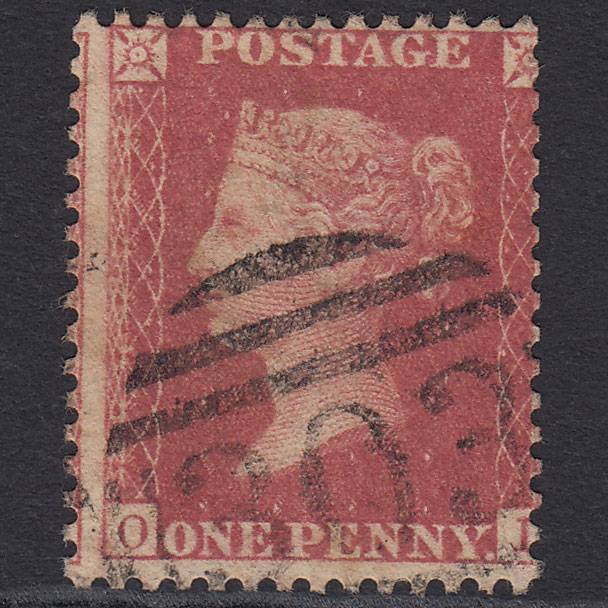 GB QV 1857 1d Rose-red Pl 59 SG40-C10(1) OI GU Folkestone 303 Misperf