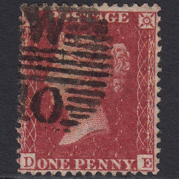 GB QV 1857 1d Deep Rose-red (Plate 56) SG41-C10(4) DE FU London D&S W10