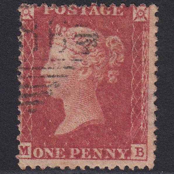 GB QV 1857 1d Rose-red (Plate 55) SG40-C10(1) MB GU Dublin 186