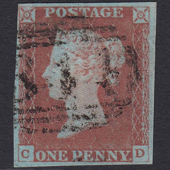 GB QV 1841 1d Very Blued (Plate 69) SG8a-B1(2) CD FU