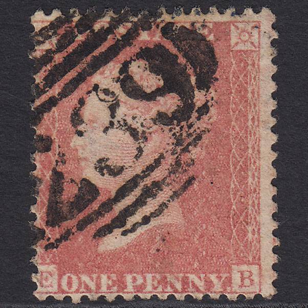 GB QV 1857 1d Pale Rose Transitional (Plate 43) SGC9A(1) EB FU Dawlish 239