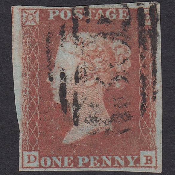 GB QV 1841 1d Red-brown (Plate 101) SG8-B1(1) DB FU 4 Margins Fowey 305