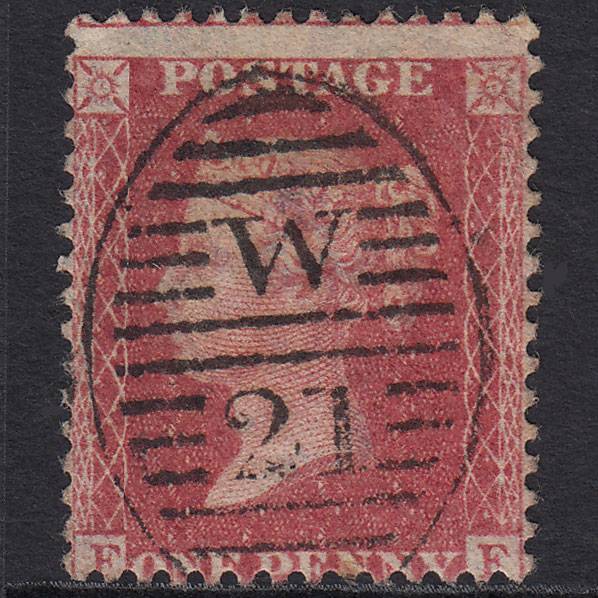 GB QV 1857 1d Rose-red Pl 36 SG40-C10(1) FF GU London D&S W21 Misperf