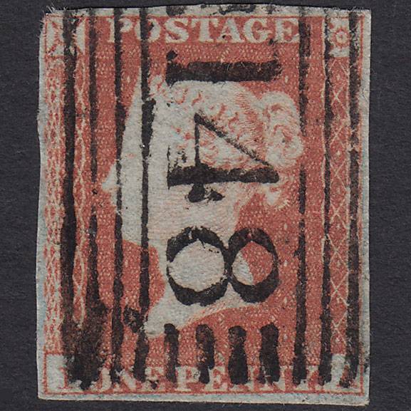 GB QV 1841 1d Red-brown Pl 106 SG8-B1(1) PA GU nr 4M Fort William 148