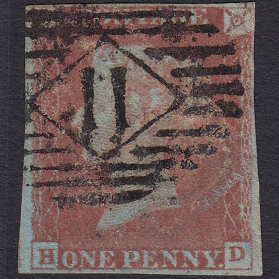GB QV 1841 1d Red-brown (Plate 69) SG8-B1(1) HD GU 4 Margins London IS 11