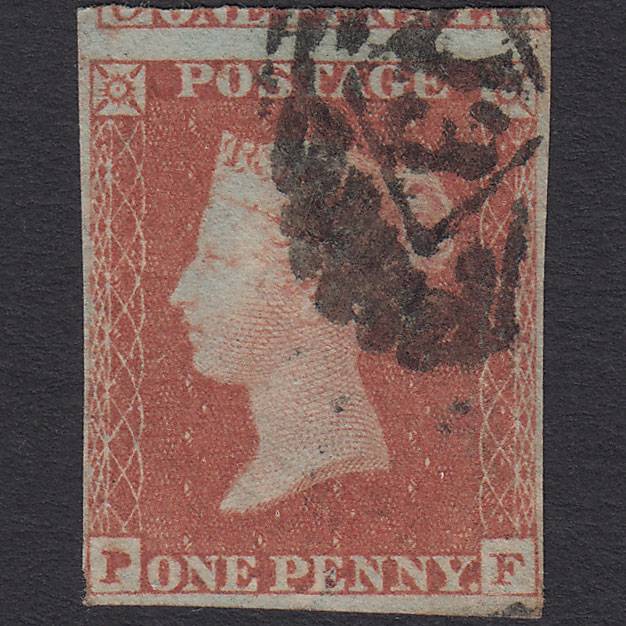 GB QV 1841 1d Red-brown Pl 167 SG8-B2(1) PF GU nr 4M London IS Cancel