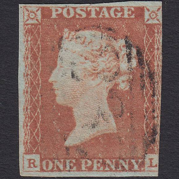 GB QV 1841 1d Red-brown Pl 73 SG8-B1(1) RL GU 3 Margins Dartmouth 237