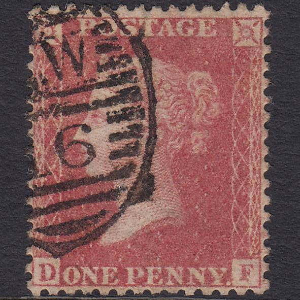 GB QV 1857 1d Rose-red (Plate 42) SG40-C10(1) DF GU London D&S Cancel