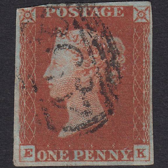 GB QV 1841 1d Red-brown (Plate 66) SG8-B1(1) EK PU nr 4 Margins