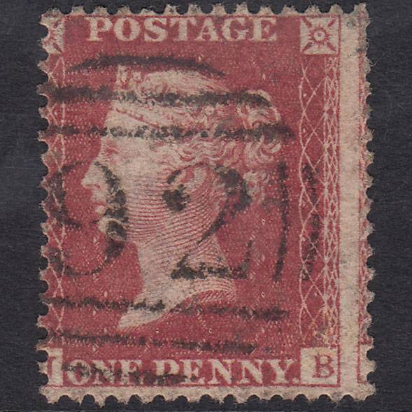 GB QV 1857 1d Rose-red (Plate 46) SG40-C10(1) JG GU Bolton 92 Misperf