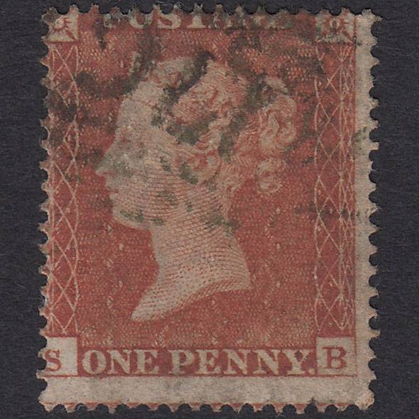 GB QV 1854 1d Red-brown (Plate 155) SG17-C1(1) SB GU Misperf
