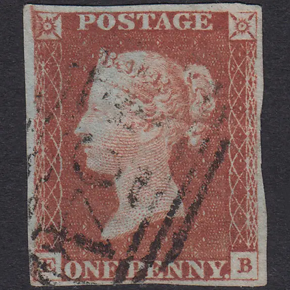 GB QV 1841 1d Red-Brown Plate 59 SG8-B1(1) EB GU 4 Margins