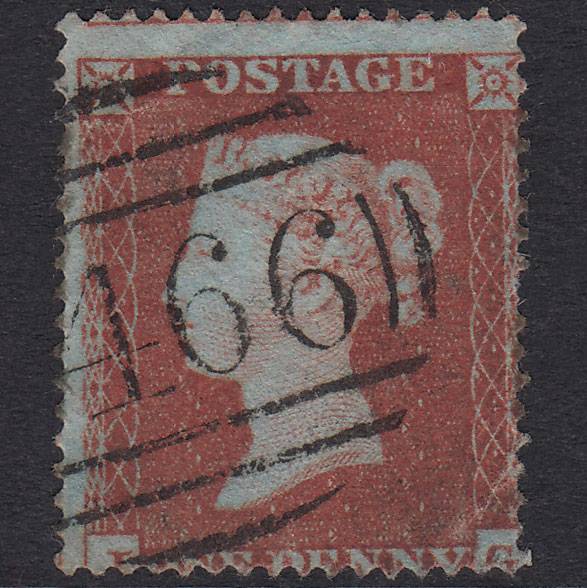 GB QV 1854 1d Red-Brown Plate 162 SG17-C1(1) IG GU Liverpool 466 Spoon