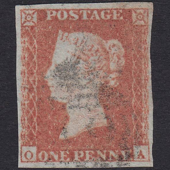 GB QV 1841 1d Orange-Brown Plate 98 SG12-B1(6) OA GU Light Cancel