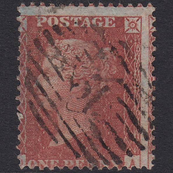 GB QV 1856 1d Plate 29 SG29-C8(1) DA GU London IS Cancel Misperf
