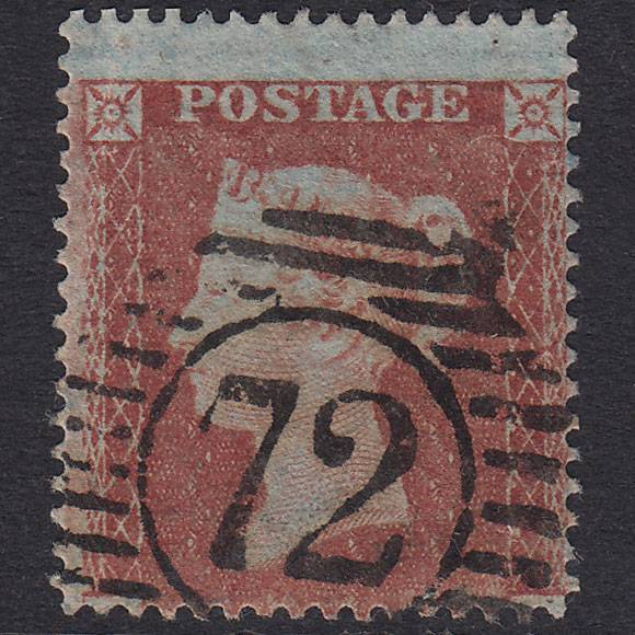 GB QV 1854 1d Red-Brown SG17-C1(1) London D&S 72 Large Misperf