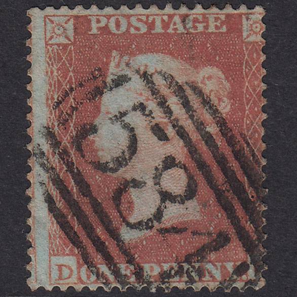 GB QV 1854 1d Red-Brown SG17-C1(1) D? GU Woodchurch 584