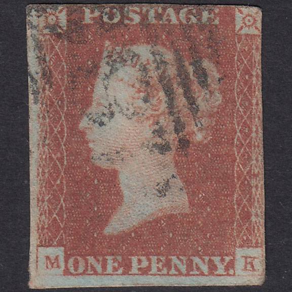 GB QV 1841 1d Red-Brown Plate 78 SG8-B1(1) MK GU