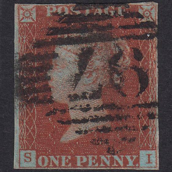 GB QV 1841 1d Very Blued Plate 45 SG8A-B1(2) SI FU Carlow 97