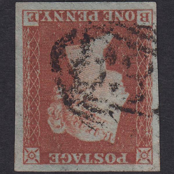 GB QV 1841 1d Red-Brown Plate 154 SG8-B2(1) Wmk Inv BE FU 4 Huge Margins