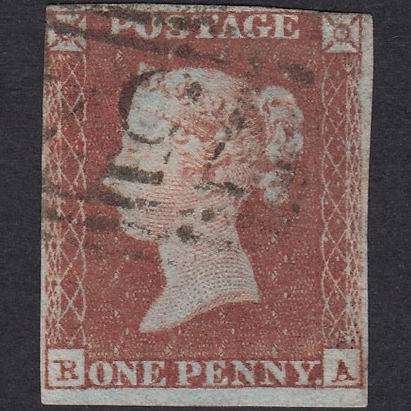 GB QV 1841 1d Plate 91 SG8-B1(1) RA FU Nr 4M Stratford-On-Avon 754