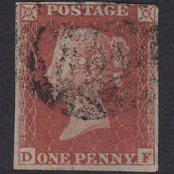 GB QV 1841 1d Red-Brown Plate 163 SG8-B2(1) DF GU 4 Margins