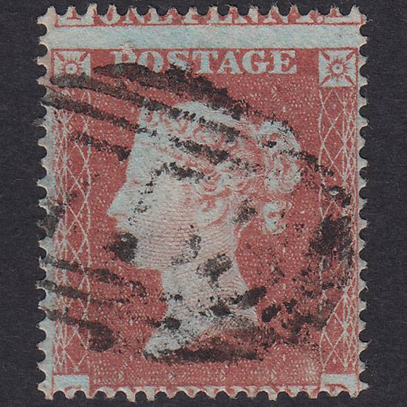 GB QV 1854 1d Plate 166 SG17-C1(1) GD VFU Needham Market 753 Large Misperf