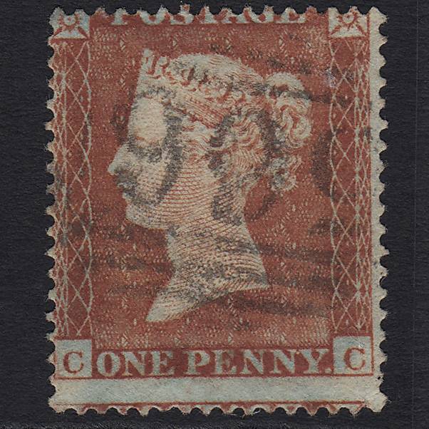 GB QV 1854 1d Red-brown (Plate 155) SG17-C1(1) CC FU New Romney 566