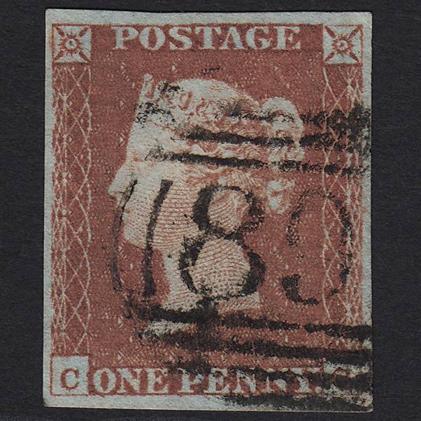 GB QV 1841 1d Red-brown (Plate 66) SG8-B1(1) CC FU 4M Imperf