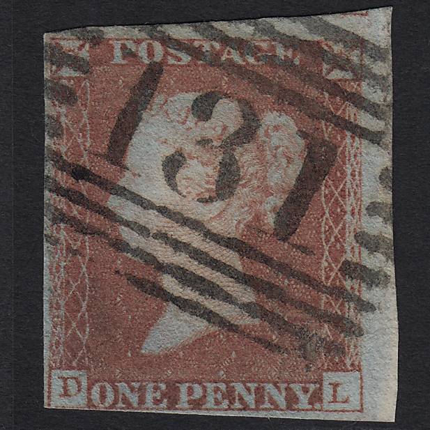 GB QV 1841 1d Red-Pl 127 SG8-B2(1) DL FU Edinburgh 131 nr 4M Marginal