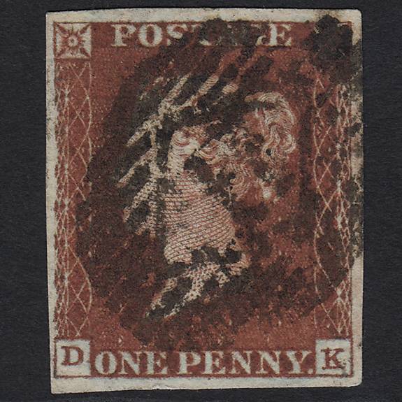 GB QV 1841 1d DP Red-brown (Plate 53) SG10-B1(4) DK GU London IS 11 4M