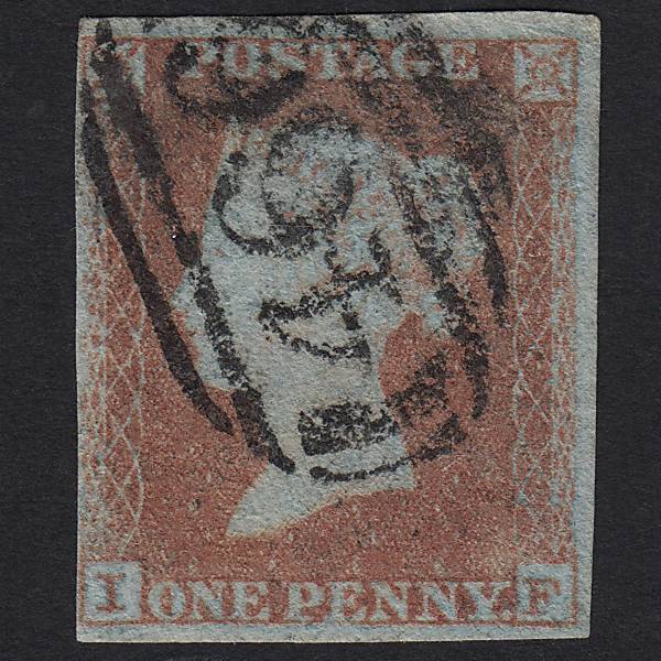 GB QV 1841 1d Red-brown Pl 135 SG8-B2(1) IF GU Liverpool 466 4 Margins