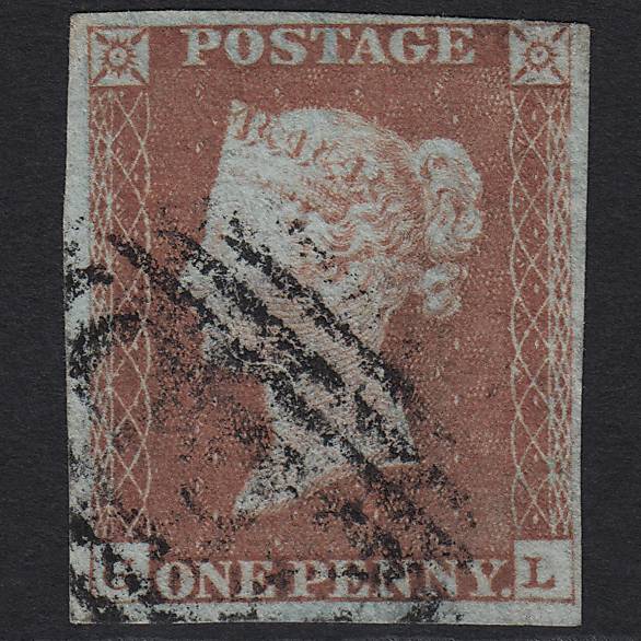 GB QV 1841 1d Red-brown (Plate 72) SG8-B1(1) GL GU nr 4 Margins