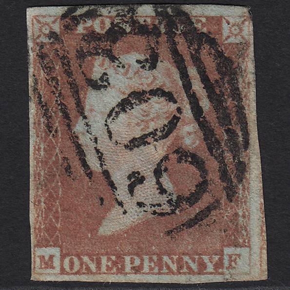 GB QV 1841 1d Red-brown Pl 69 SG8-B1(1) MF GU Oxford 603 nr 4 Margins