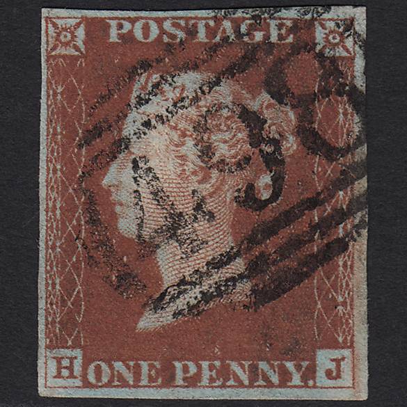GB QV 1841 1d DP Red-brown Pl 56 SG10-B1(4) HJ FU Manchester 498 4 M