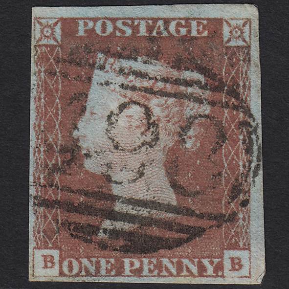 GB QV 1841 1d Red-brown Pl 70 SG8-B1(1) BB FU Manchester 498 4 Margins