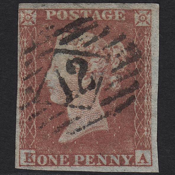 GB QV 1841 1d Pl 165 SG8-B2(1) KA FU Missing Imprimatur 4M London IS 12