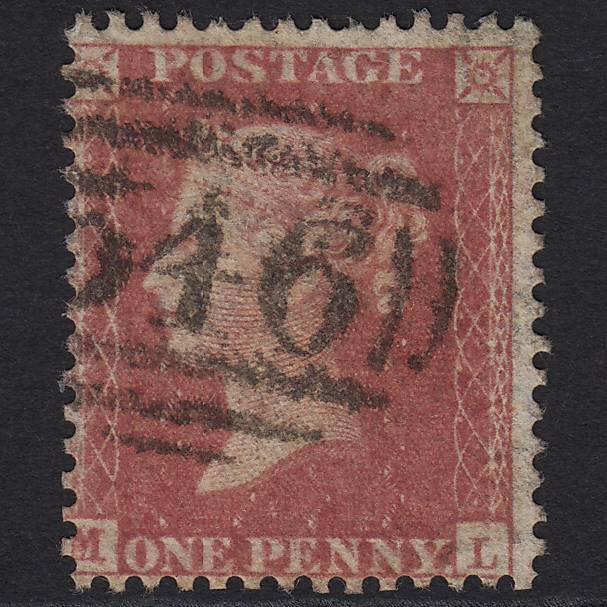 GB QV 1857 1d Rose-red (Plate 52) SG40-C10(1) ML FU Newcastle-under-lyme 546