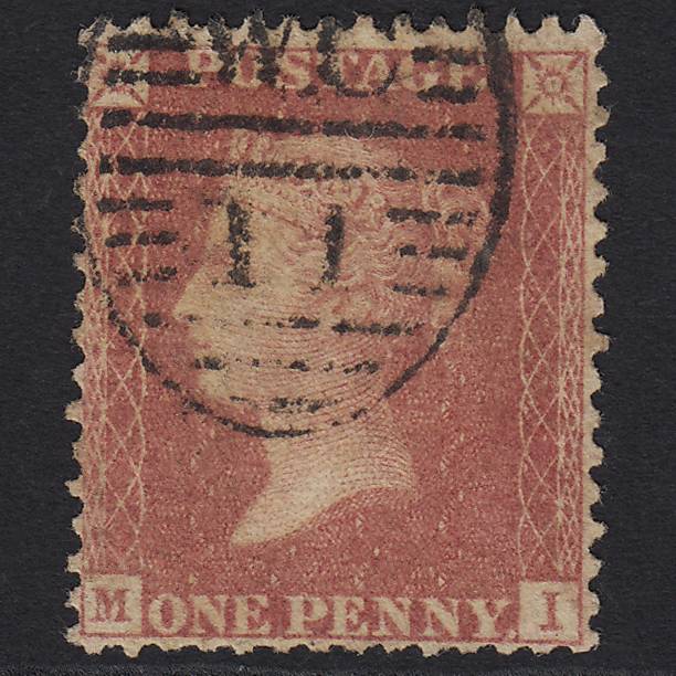 GB QV 1857 1d Rose-red (Plate 52) SG40-C10(1) MI GU in London D&S WC11