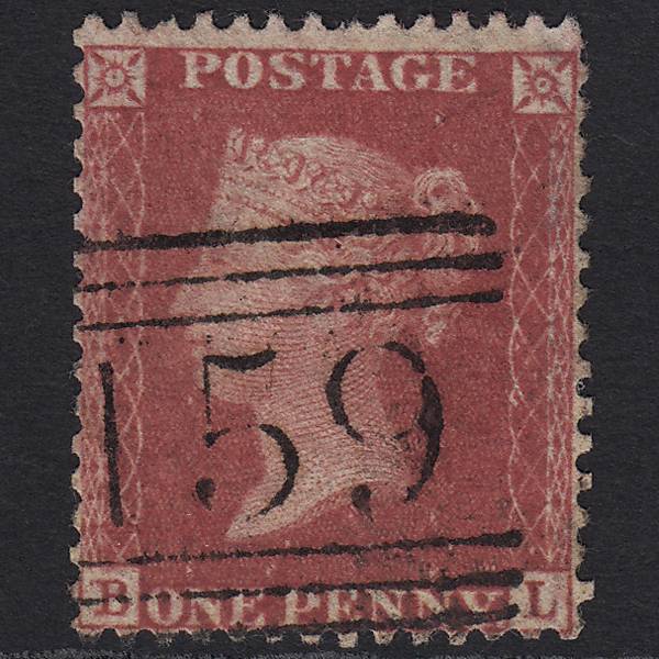 GB QV 1857 1d Rose-red (Plate 60) SG40-C10(1) BL FU Glasgow 159