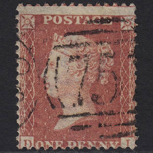 GB QV 1857 1d Rose-red SG40-C10(1) FU