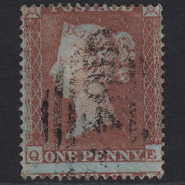 GB QV 1854 1d Red-brown (Plate 176) SG17-C1(1) QE FU Large Misperf