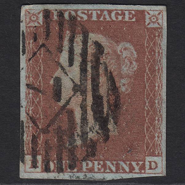 GB QV 1841 1d Red-brown (Plate 73) SG8-B1(1) ED GU 4M Imperf London IS 7