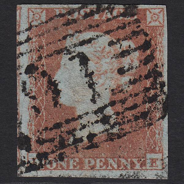 GB QV 1841 1d Red-brown (Plate 112) SG8-B1(1) LE GU 4M Cupar Angus 91