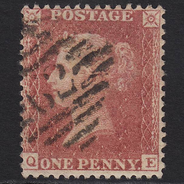 GB QV 1857 1d Rose-red (Plate 55) SG40-C10(1) QE FU Belfast 62
