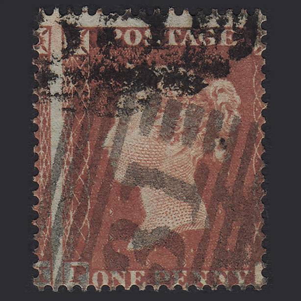 GB QV 1854 1d (Plate 164) SG17-C1(1) PL FU Both Scots And English Cancels!