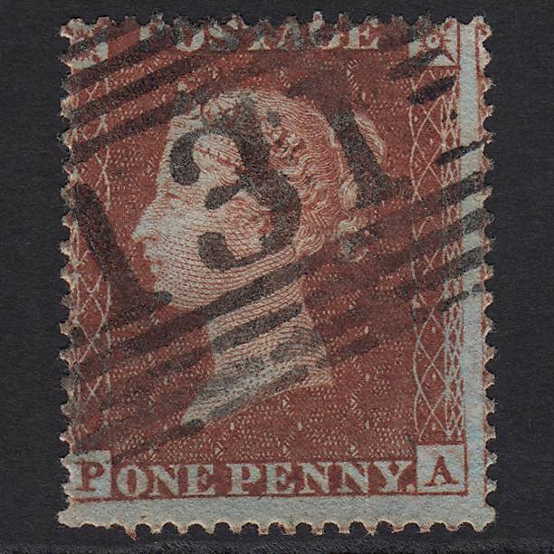 GB QV 1854 1d Red-brown Plate R1 SG17-C1(1) PA FU Edinburgh 131