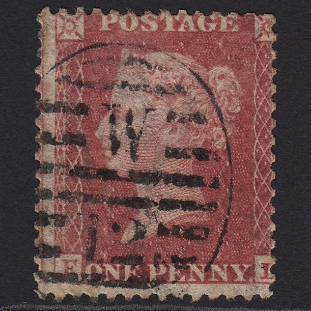 GB QV 1857 1d Rose-red Pl 36 SG40-C10(1) EL GU London D&S W12 Misperf